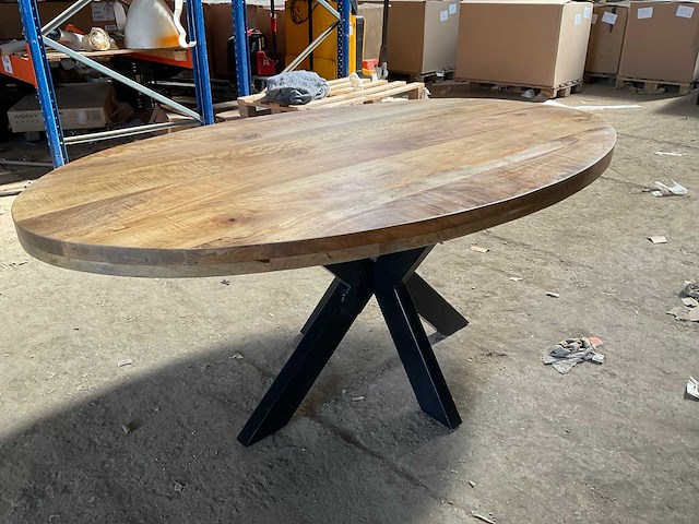 Mahom 180x100 3d poot mangohout eetkamertafel - afbeelding 8 van  11