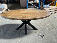 Mahom 180x100 3d poot mangohout eetkamertafel - afbeelding 9 van  11