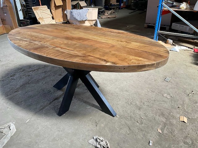 Mahom 180x100 3d poot mangohout eetkamertafel - afbeelding 10 van  11