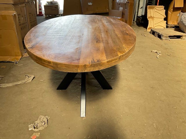 Mahom 180x100 3d poot mangohout eetkamertafel - afbeelding 11 van  11
