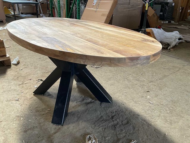 Mahom 180x100 3d poot mangohout eetkamertafel - afbeelding 1 van  6
