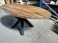 Mahom 180x100 3d poot mangohout eetkamertafel - afbeelding 4 van  6