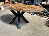 Mahom 180x100 3d poot mangohout eetkamertafel - afbeelding 5 van  6