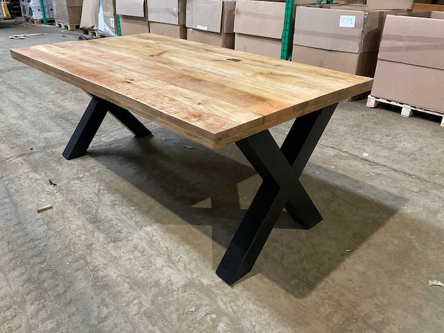 Mahom 180x100 xpoot mangohout eetkamertafel - afbeelding 5 van  12