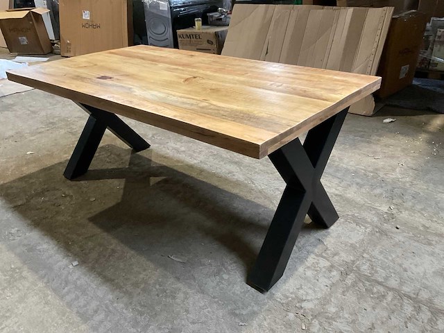 Mahom 180x100 xpoot mangohout eetkamertafel - afbeelding 8 van  12