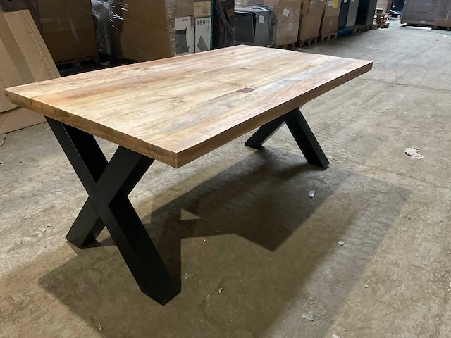 Mahom 180x100 xpoot mangohout eetkamertafel - afbeelding 3 van  5