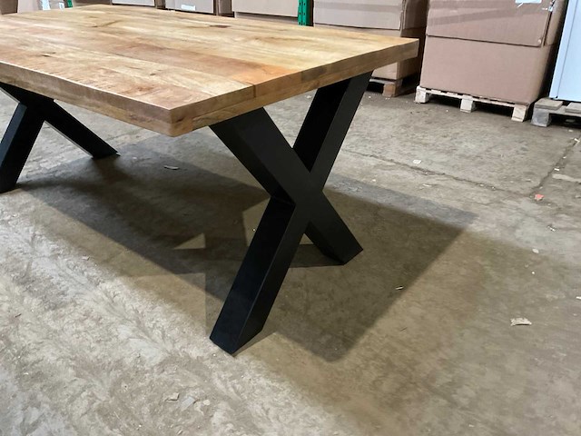 Mahom 180x100 xpoot mangohout eetkamertafel - afbeelding 5 van  5