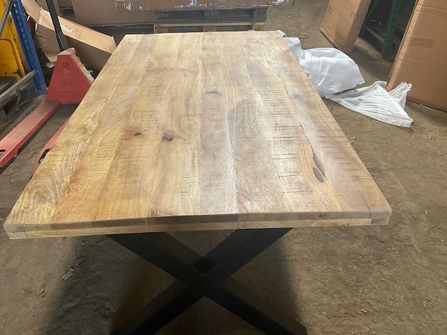 Mahom 180x100 xpoot mangohout eetkamertafel - afbeelding 3 van  3