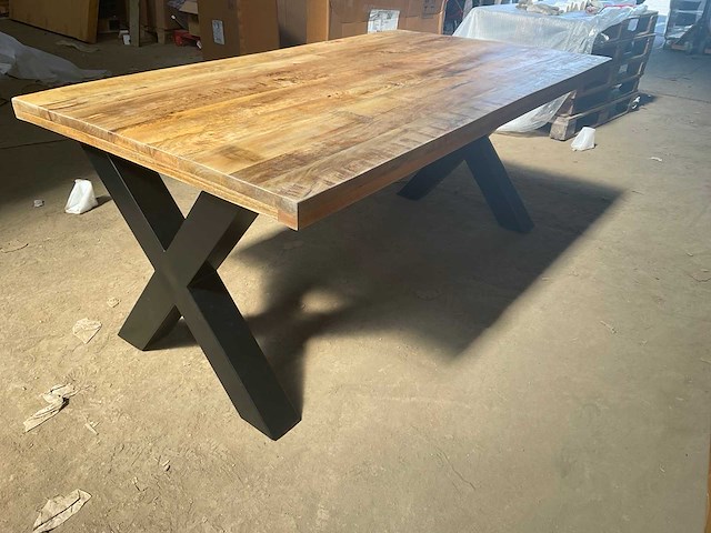 Mahom 180x100 xpoot mangohout eetkamertafel - afbeelding 1 van  3