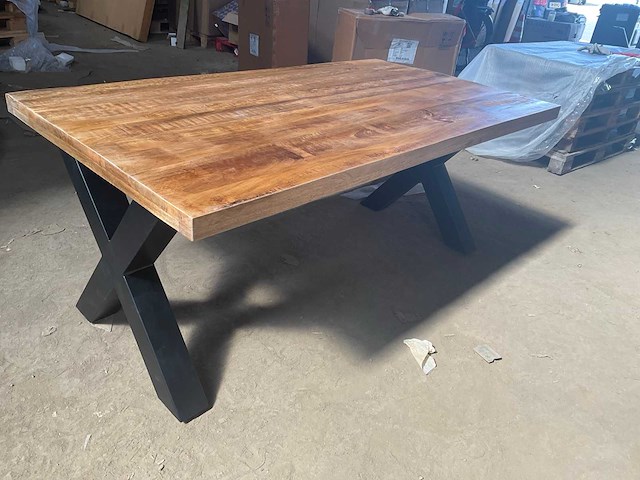 Mahom 180x100 xpoot mangohout eetkamertafel - afbeelding 2 van  8