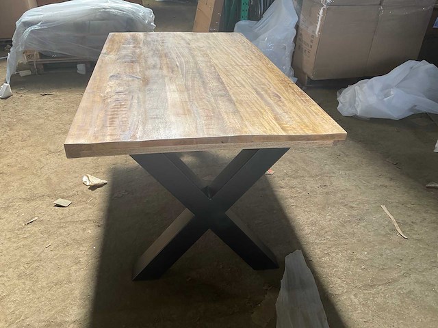 Mahom 180x100 xpoot mangohout eetkamertafel - afbeelding 4 van  8