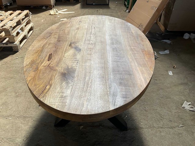 Mahom 180x100 xpoot mangohout eetkamertafel - afbeelding 4 van  6