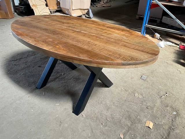 Mahom 180x100 xpoot mangohout eetkamertafel - afbeelding 5 van  6