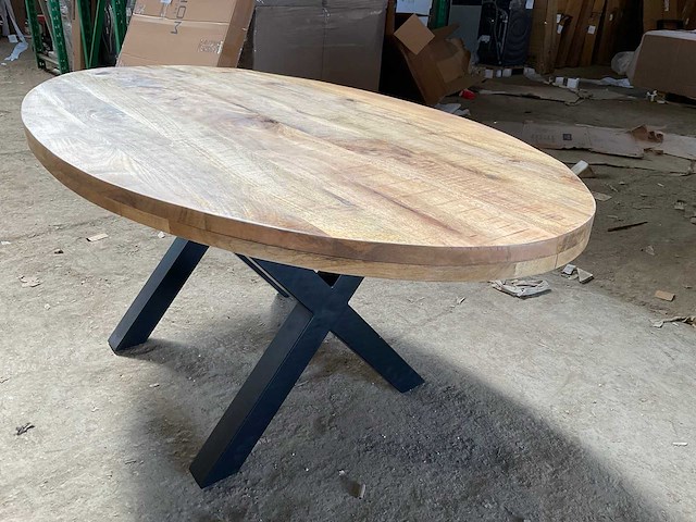 Mahom 180x100 xpoot mangohout eetkamertafel - afbeelding 1 van  4