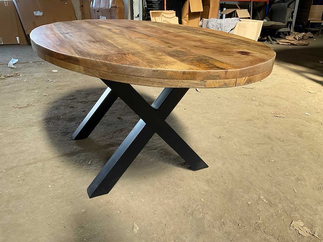 Mahom 180x100 xpoot mangohout eetkamertafel - afbeelding 3 van  4
