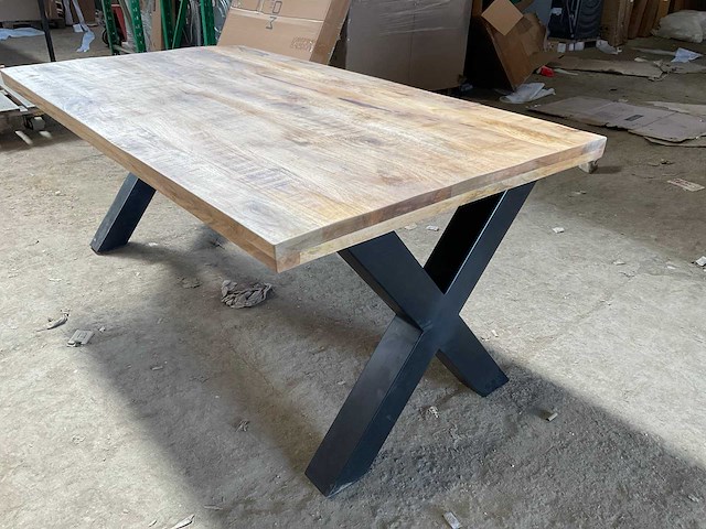 Mahom 180x100 xpoot mangohout eetkamertafel - afbeelding 2 van  9