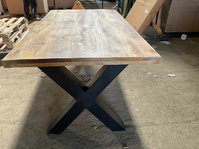 Mahom 180x100 xpoot mangohout eetkamertafel - afbeelding 3 van  9