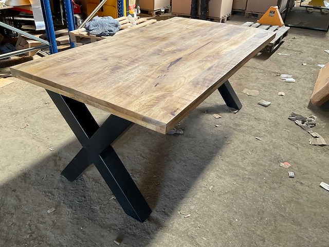 Mahom 180x100 xpoot mangohout eetkamertafel - afbeelding 4 van  9
