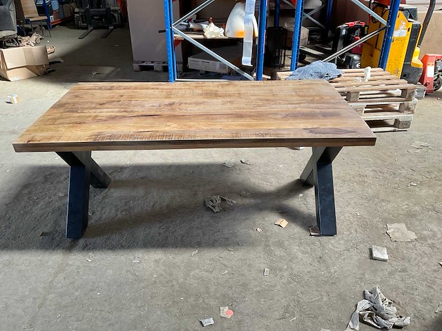 Mahom 180x100 xpoot mangohout eetkamertafel - afbeelding 5 van  9