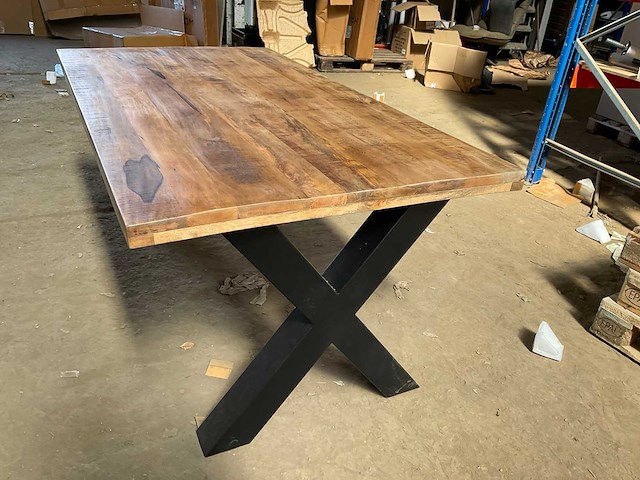 Mahom 180x100 xpoot mangohout eetkamertafel - afbeelding 6 van  9