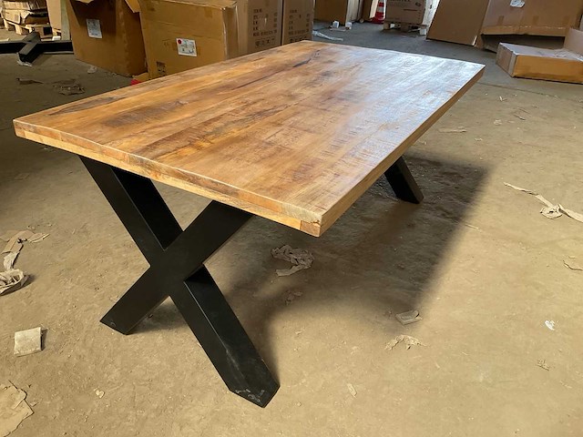 Mahom 180x100 xpoot mangohout eetkamertafel - afbeelding 8 van  9