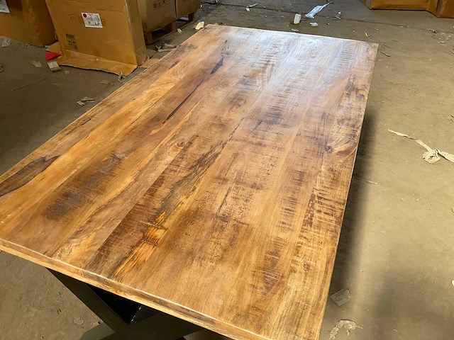 Mahom 180x100 xpoot mangohout eetkamertafel - afbeelding 9 van  9