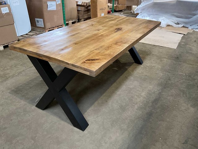 Mahom 200x100 xpoot mangohout eetkamertafel - afbeelding 4 van  11