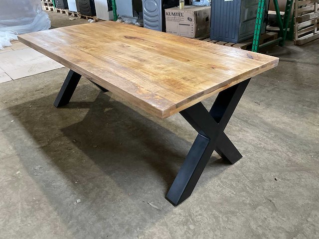 Mahom 200x100 xpoot mangohout eetkamertafel - afbeelding 5 van  11