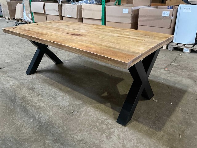 Mahom 200x100 xpoot mangohout eetkamertafel - afbeelding 6 van  11