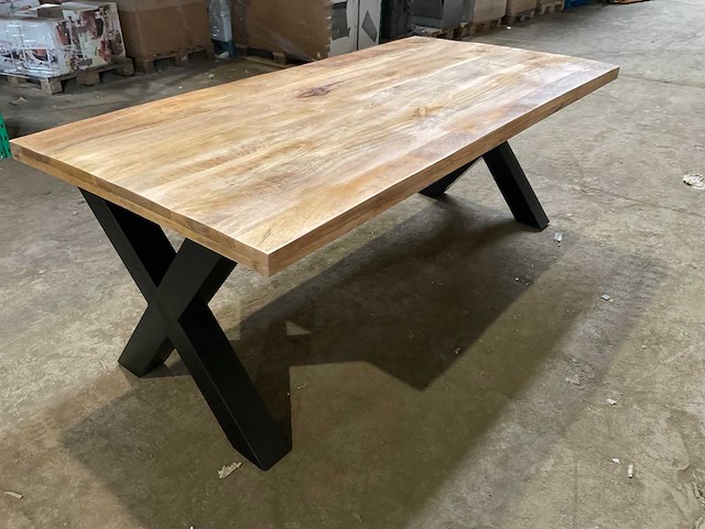 Mahom 200x100 xpoot mangohout eetkamertafel - afbeelding 9 van  11
