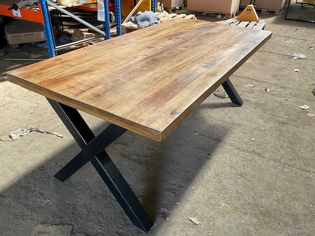 Mahom 200x100 xpoot mangohout eetkamertafel - afbeelding 2 van  5