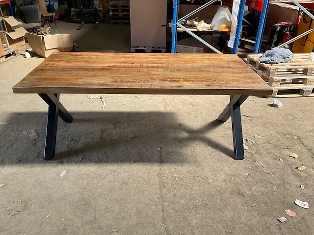 Mahom 200x100 xpoot mangohout eetkamertafel - afbeelding 3 van  5