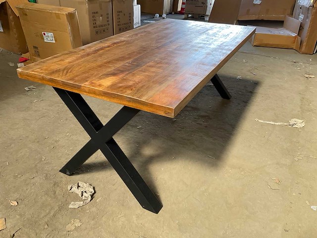 Mahom 200x100 xpoot mangohout eetkamertafel - afbeelding 5 van  5