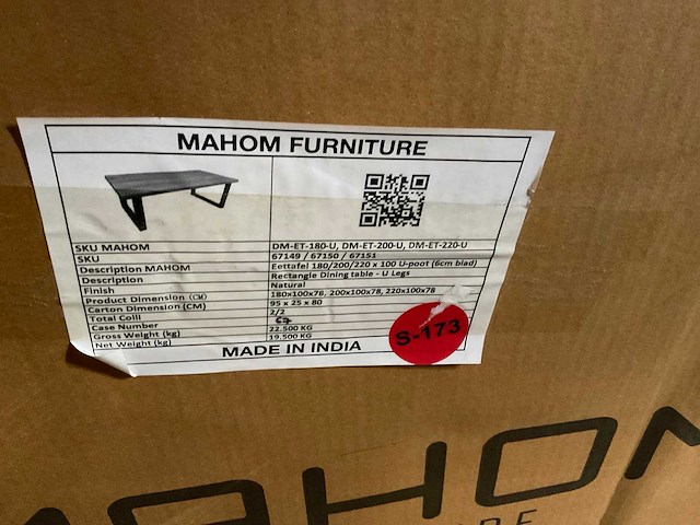 Mahom 240x100 upoot mangohout eetkamertafel - afbeelding 4 van  11