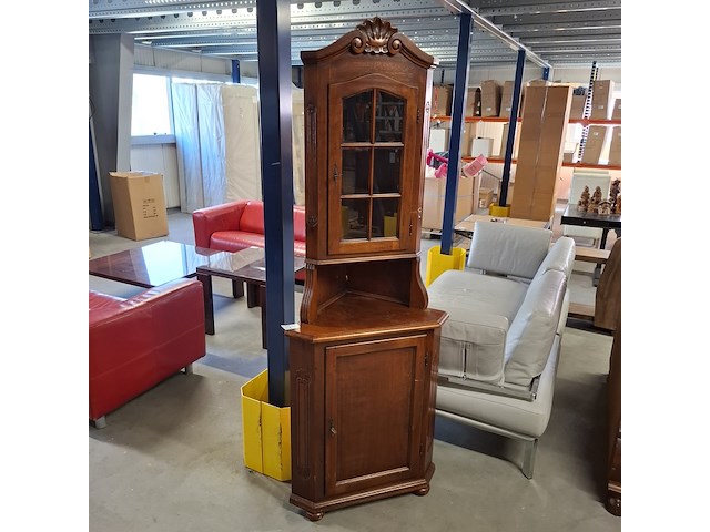 Mahoniehouten hoekkast - afbeelding 1 van  5