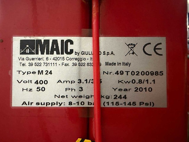Maic giuliano - 2010 - m24 - banden de- en monteer apparaat - afbeelding 2 van  10