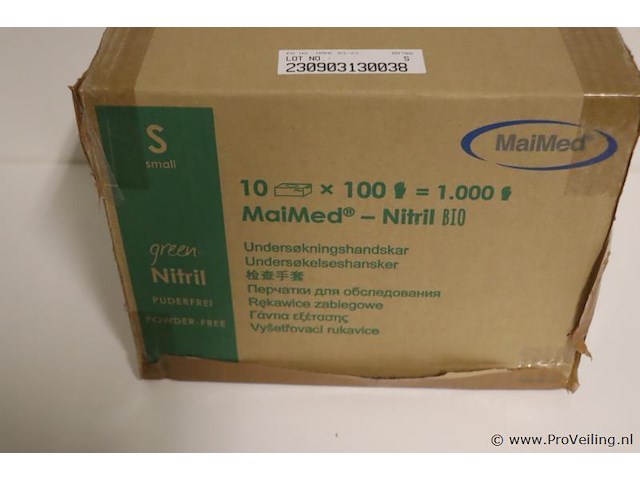 Maimed onderzoekshandschoen nitril bio 74477 - maat s - afbeelding 2 van  5