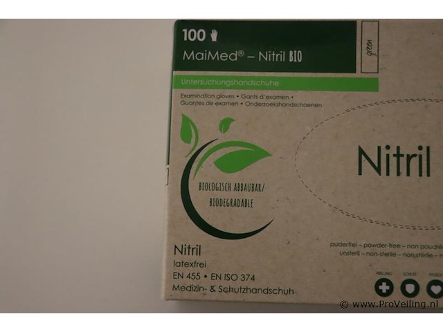Maimed onderzoekshandschoen nitril bio 74477 - maat s - afbeelding 3 van  5