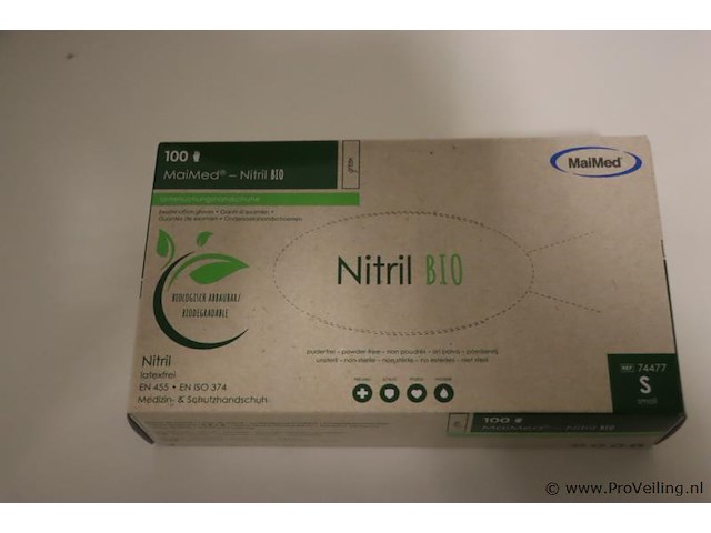 Maimed onderzoekshandschoenen nitril bio 74477 - maat s - afbeelding 3 van  6