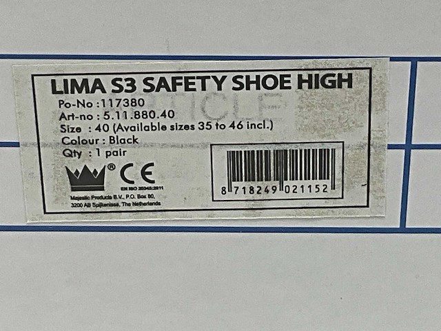 Majestic lima s3 hoge veiligheidsschoen maat 40 (10x) - afbeelding 5 van  7