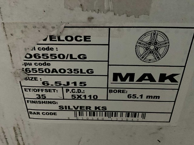 Mak veloce velg (4x) - afbeelding 4 van  5
