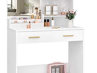 Make-up dressoir met spiegel hzuaneri, wit - afbeelding 1 van  3