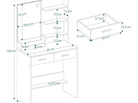 Make-up dressoir met spiegel hzuaneri, wit - afbeelding 3 van  3