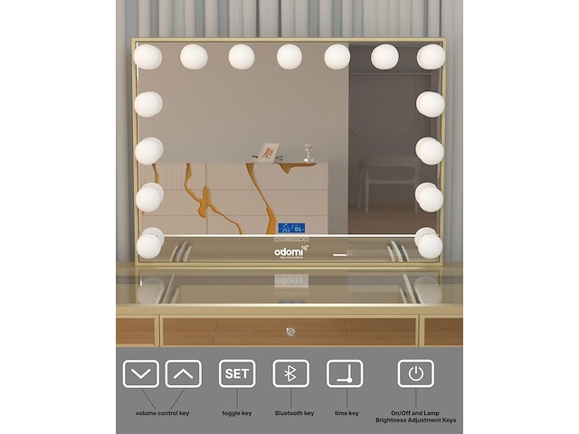 Make-up tafel vonato, goldenaura, hoogglans goud - afbeelding 2 van  12