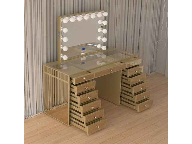 Make-up tafel vonato, goldenaura, hoogglans goud - afbeelding 11 van  12