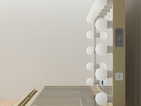 Make up tafel vonato, kaptafel met spiegel en kruk, hoogglans goud - afbeelding 4 van  12