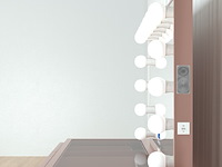 Make up tafel vonato, kaptafel met spiegel en kruk, hoogglans roze - afbeelding 4 van  12