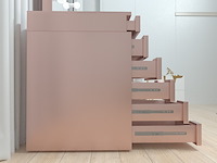 Make up tafel vonato, kaptafel met spiegel en kruk, roze - afbeelding 3 van  11