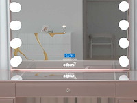 Make up tafel vonato, kaptafel met spiegel en kruk, roze - afbeelding 10 van  11