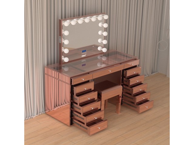 Make-up tafel vonato, roseaura, hoogglans roze - afbeelding 9 van  12